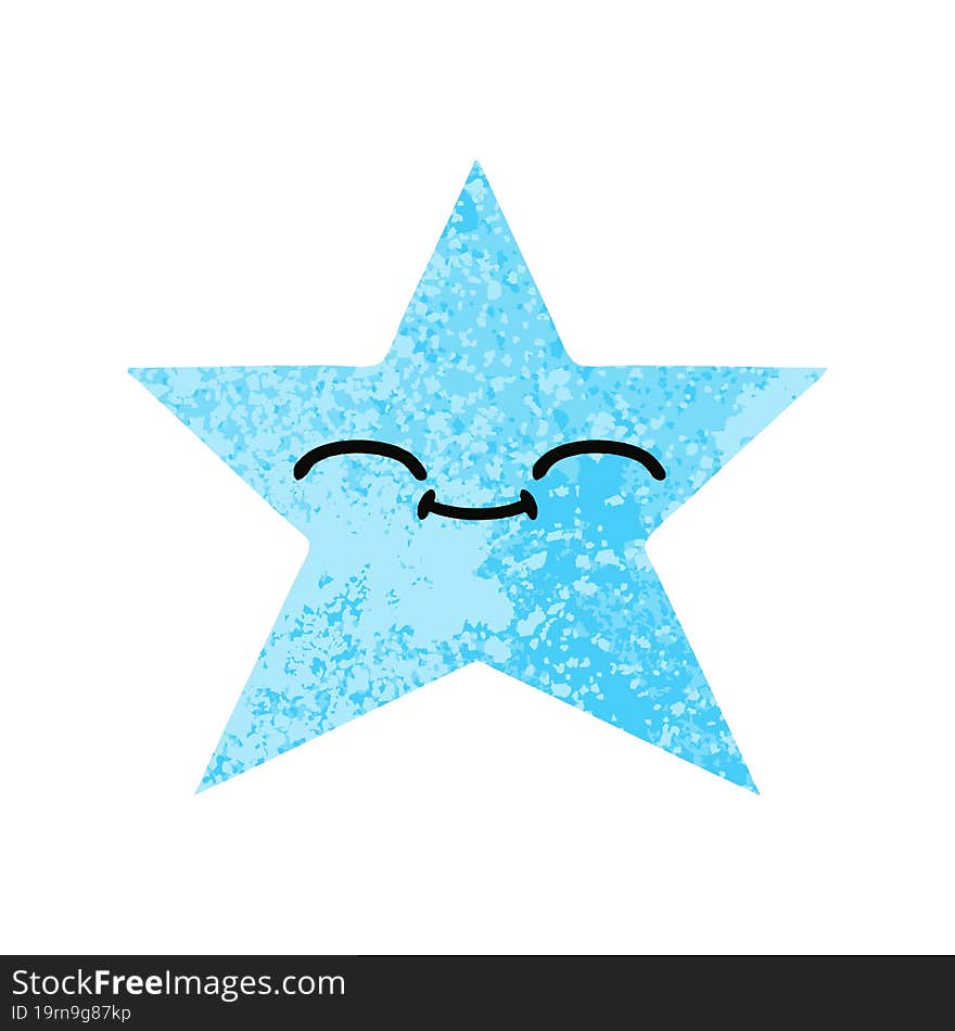 retro illustration style cartoon of a star fish