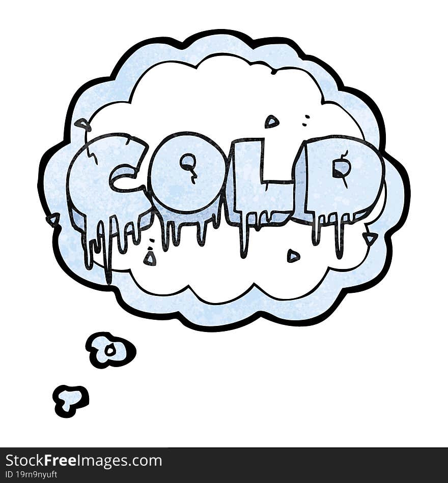 Thought Bubble Textured Cartoon Cold Text Symbol