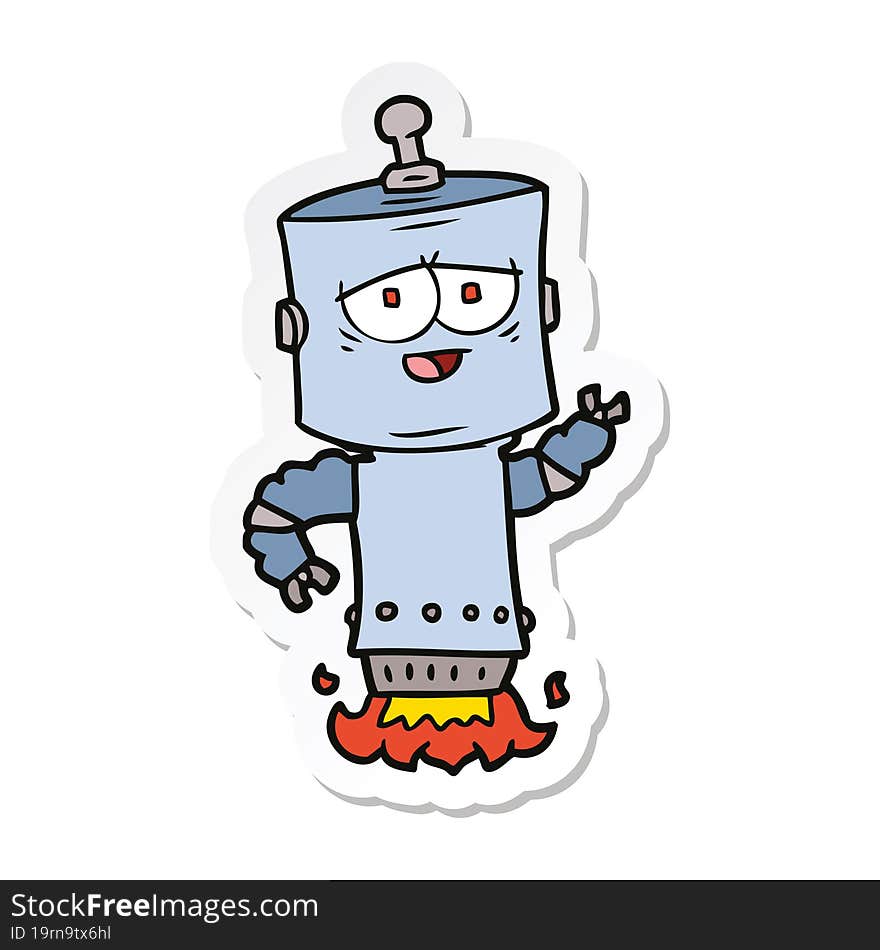 sticker of a cartoon robot