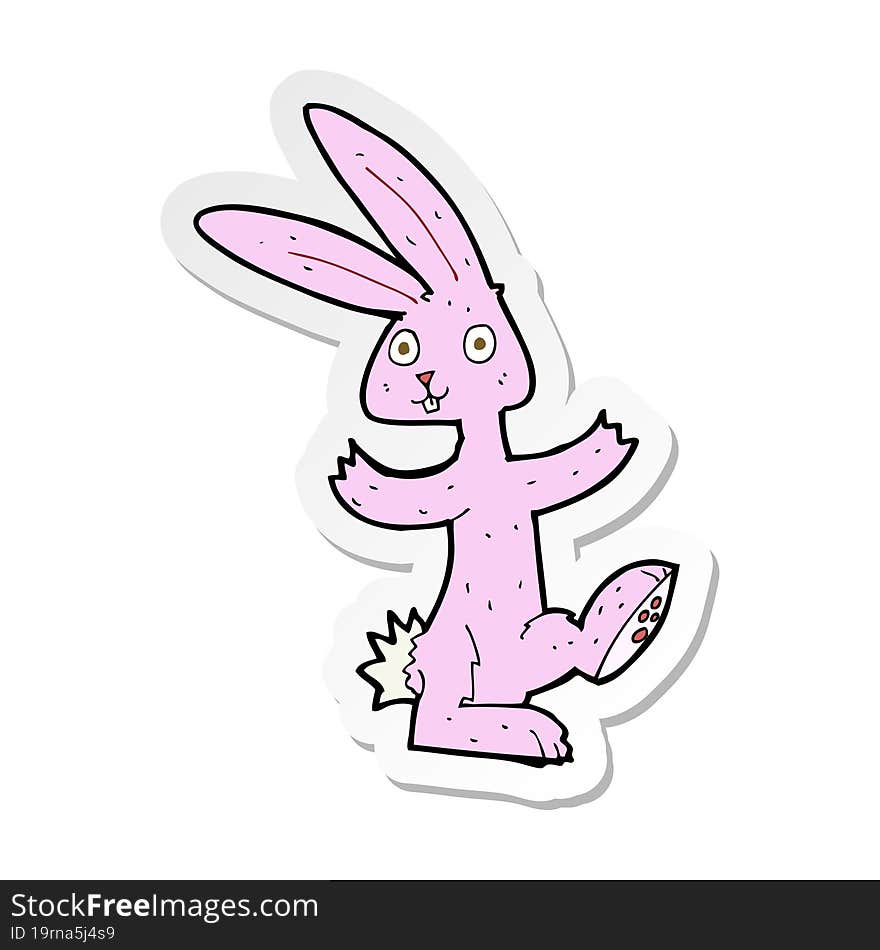 sticker of a cartoon rabbit