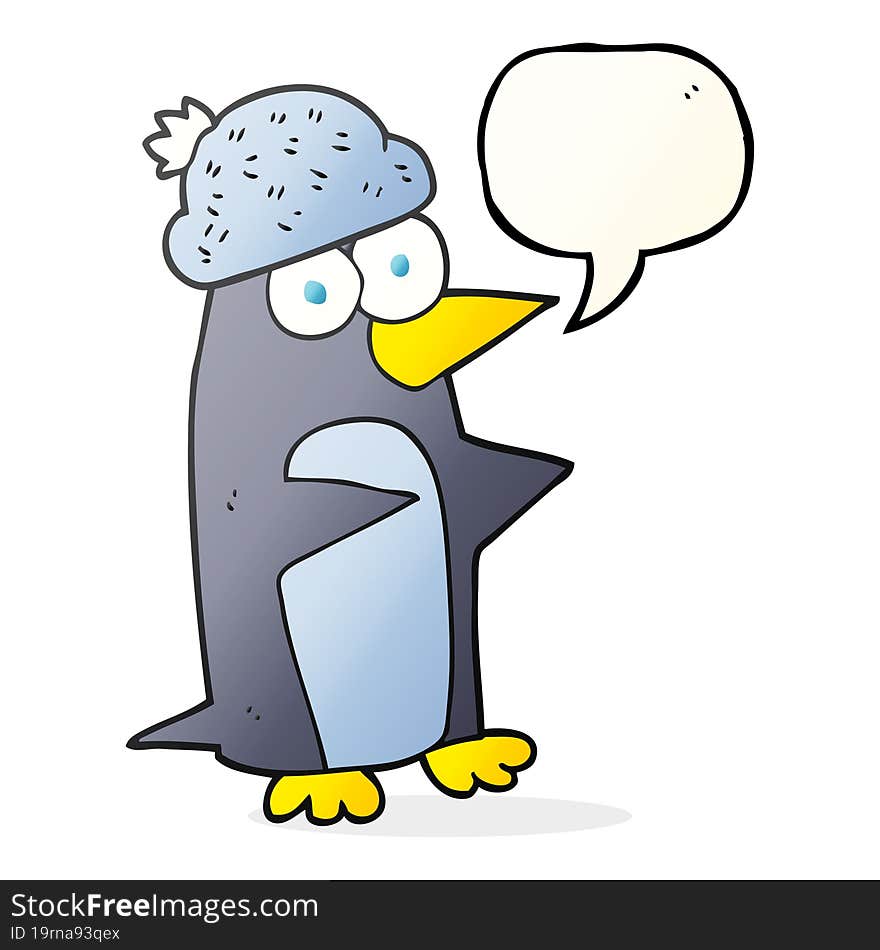 speech bubble cartoon penguin