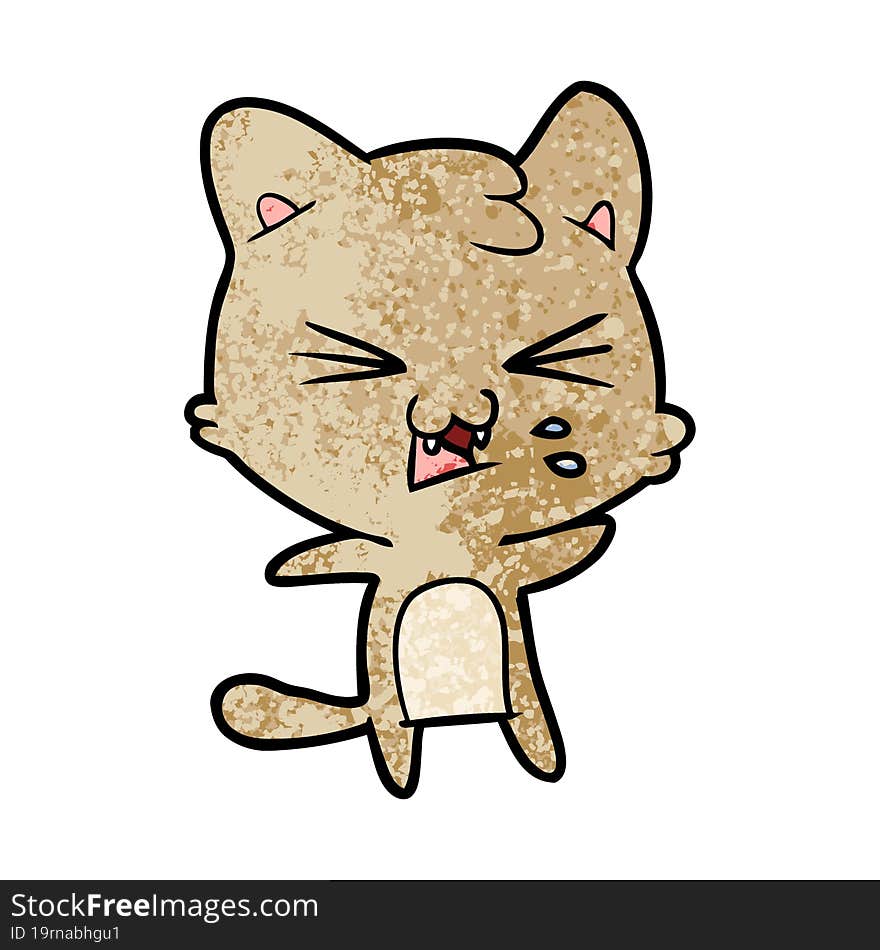 cartoon cat hissing. cartoon cat hissing