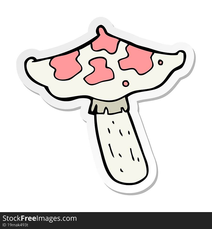 sticker of a cartoon toadstool