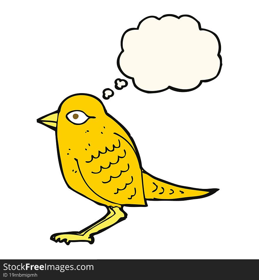 Cartoon Garden Bird With Thought Bubble