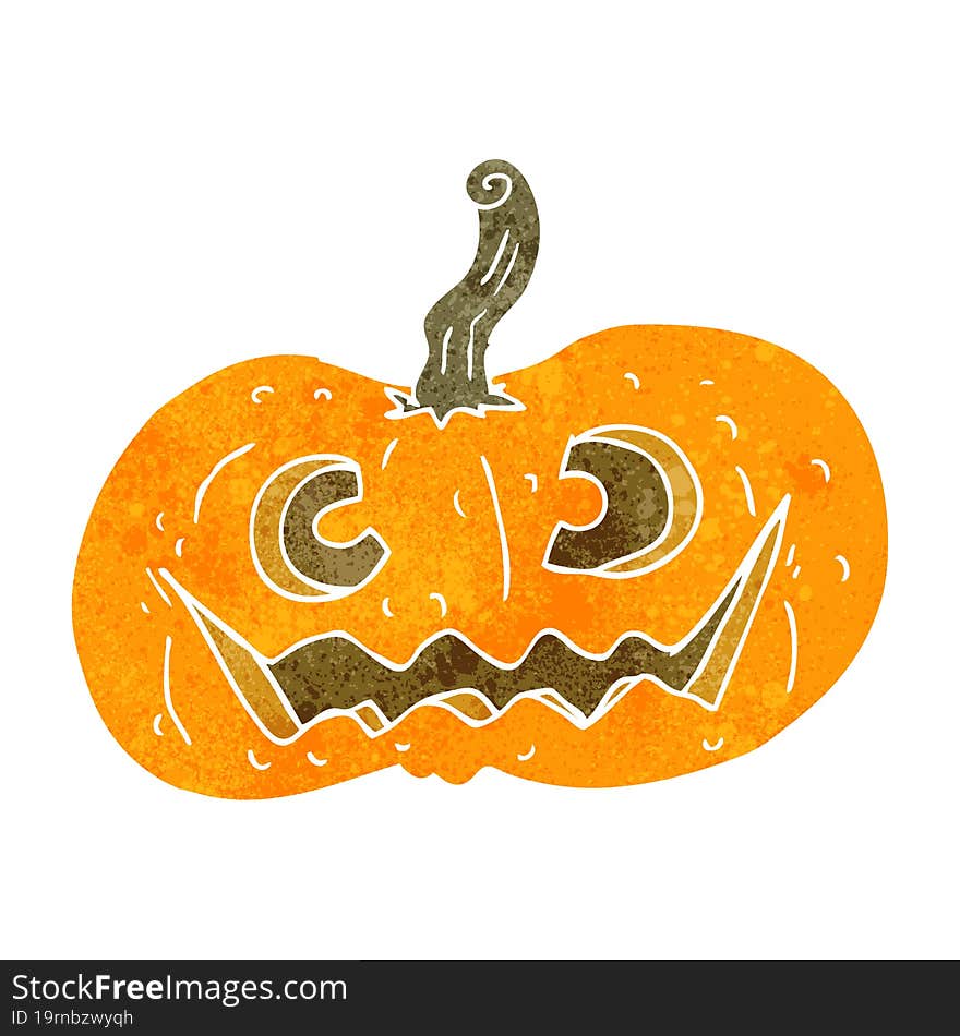 retro cartoon halloween pumpkin