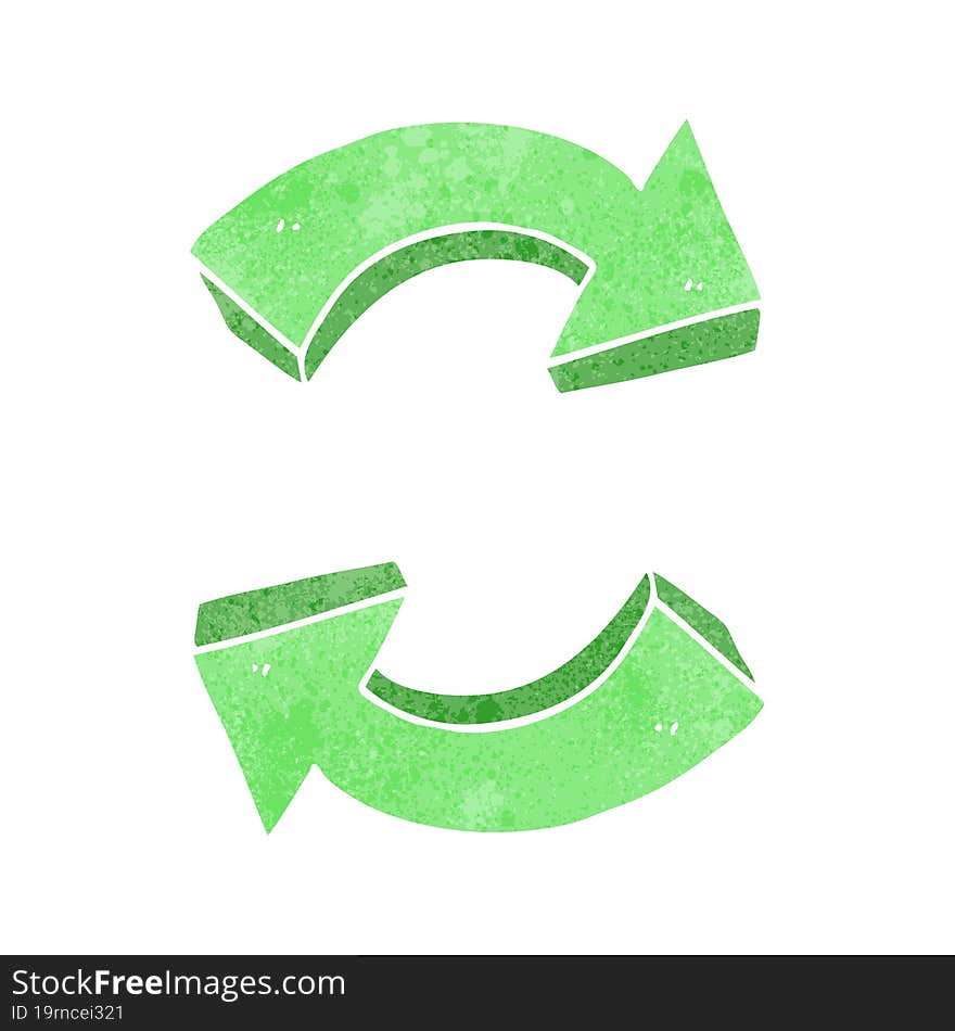 retro cartoon recycling arrows