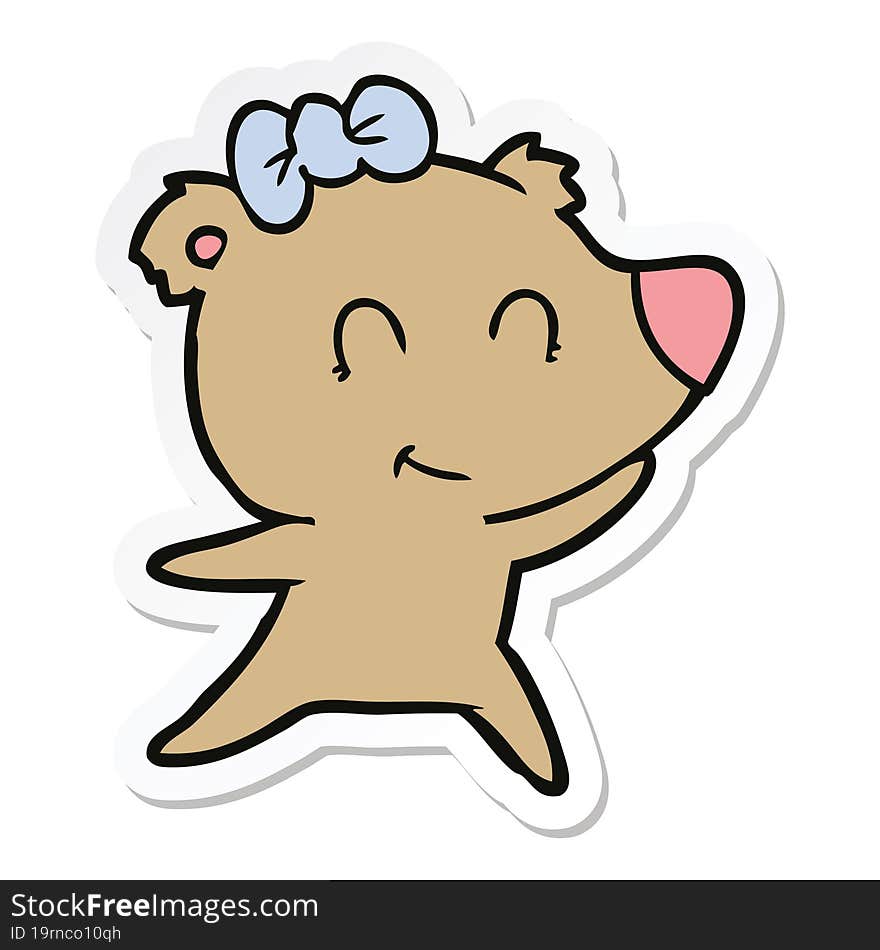 sticker of a female bear cartoon