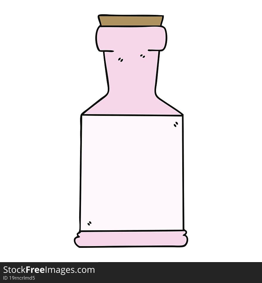 hand drawn quirky cartoon potion bottle. hand drawn quirky cartoon potion bottle