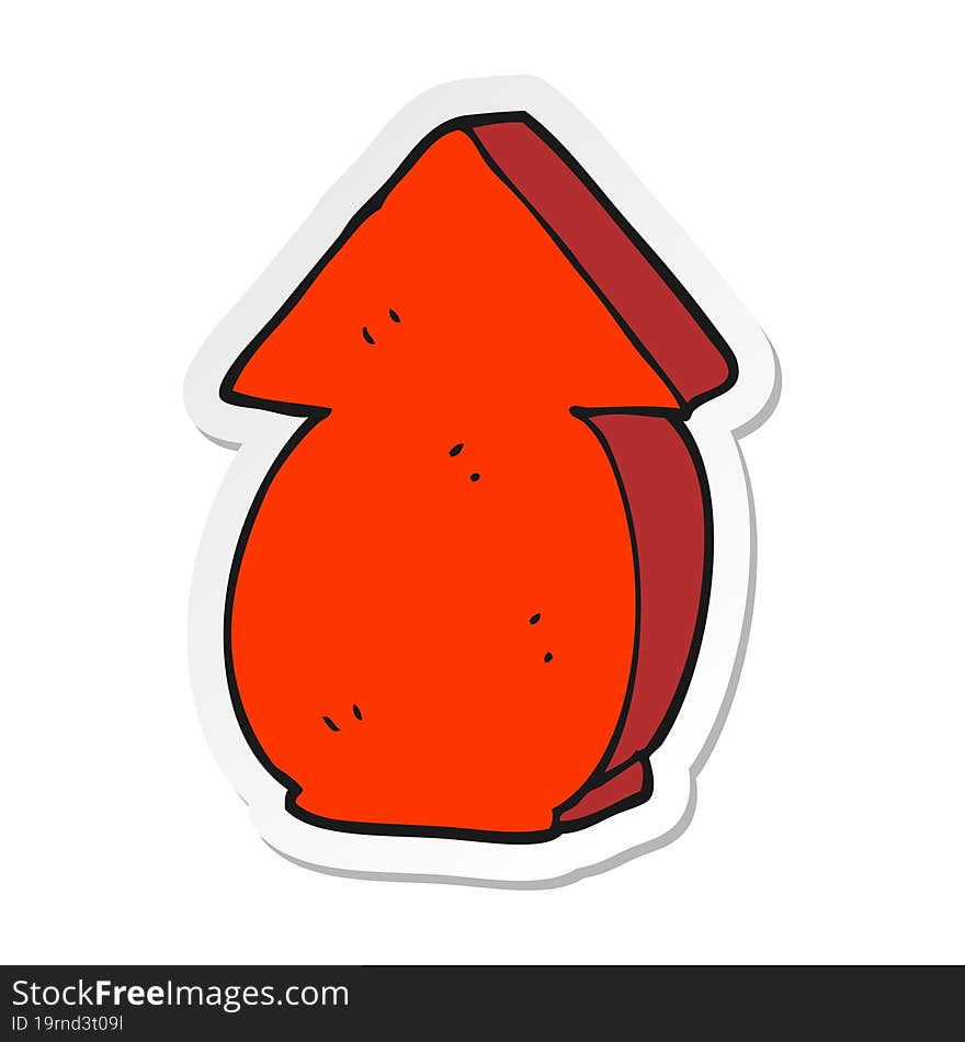 Sticker Of A Cartoon Fat Arrow Pointing