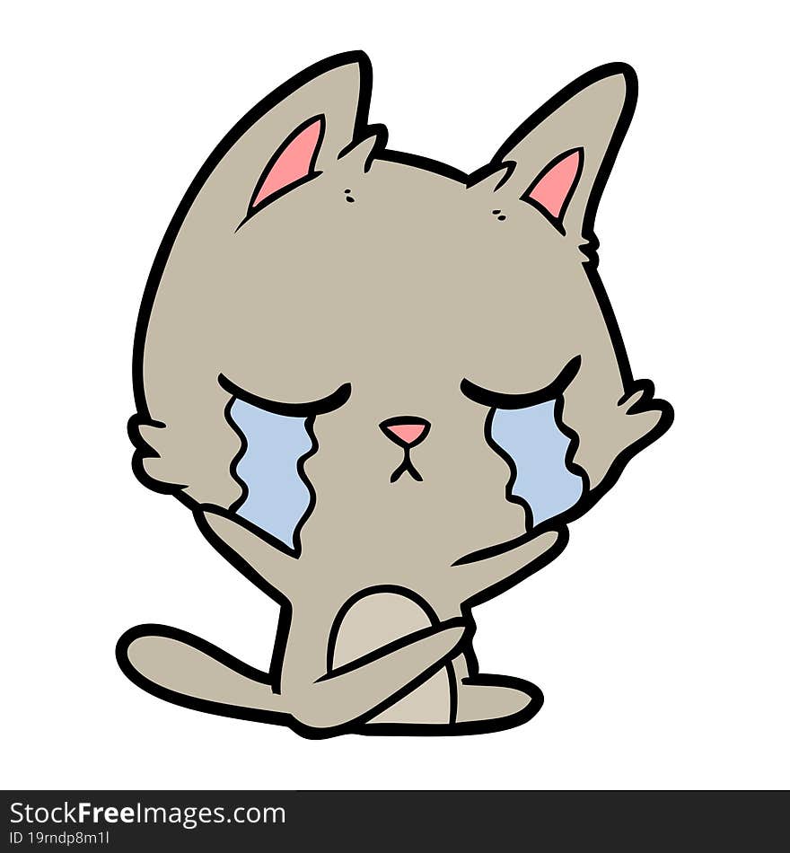 crying cartoon cat. crying cartoon cat