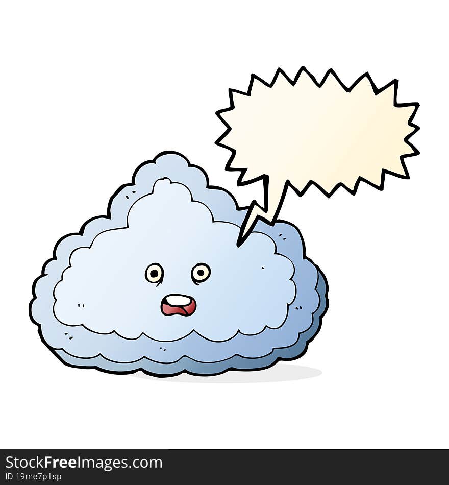 cartoon cloud with speech bubble