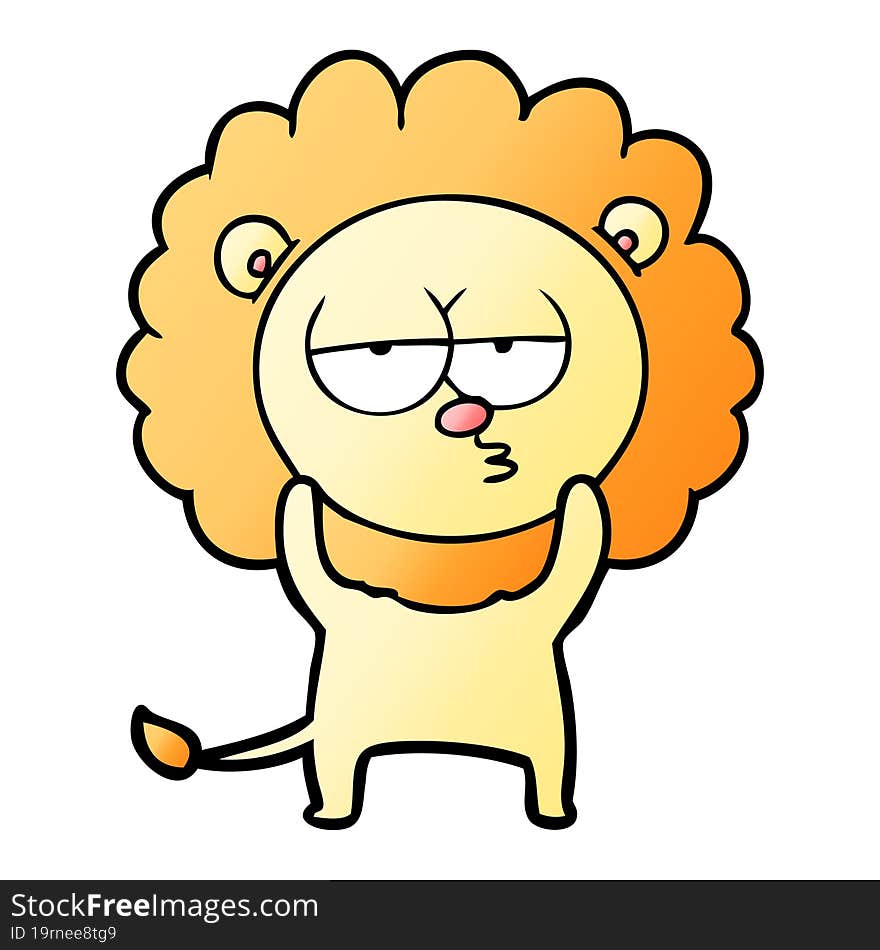 cartoon bored lion. cartoon bored lion