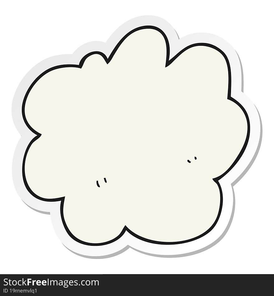 sticker of a cartoon decorative cloud element