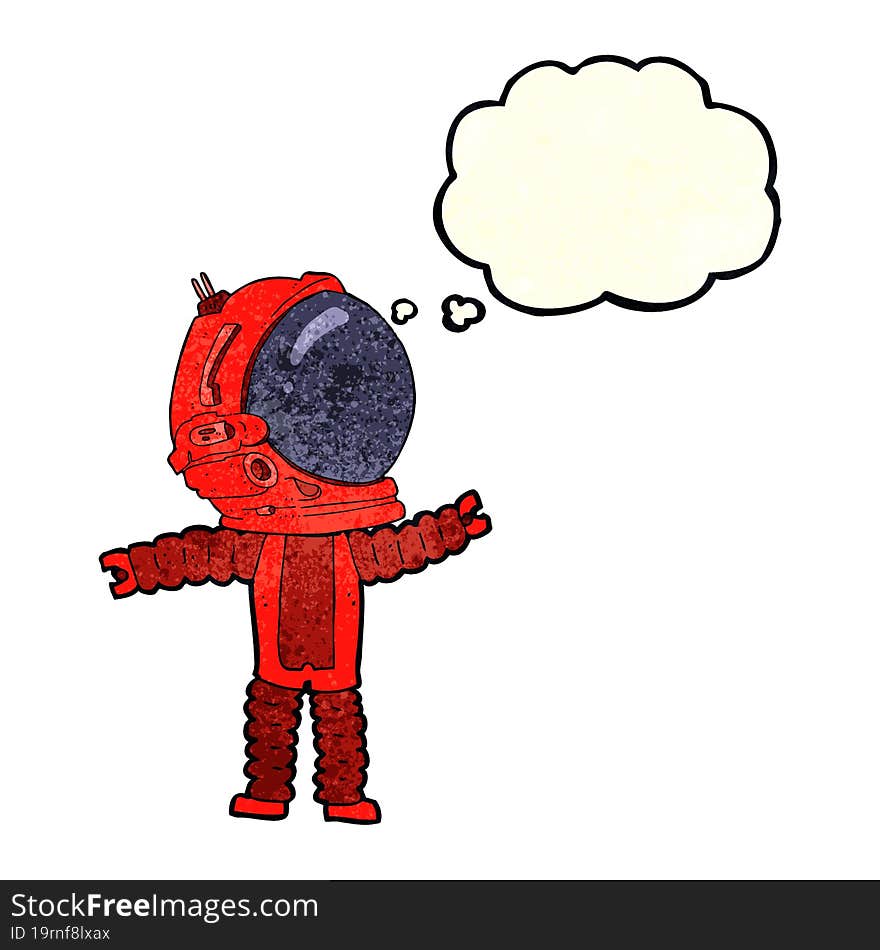 Cartoon Astronaut With Thought Bubble