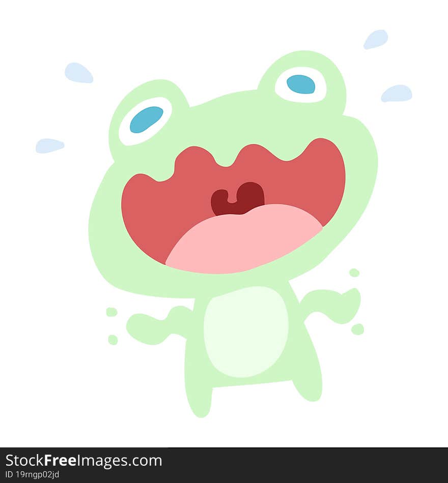 Cartoon Frog Frightened