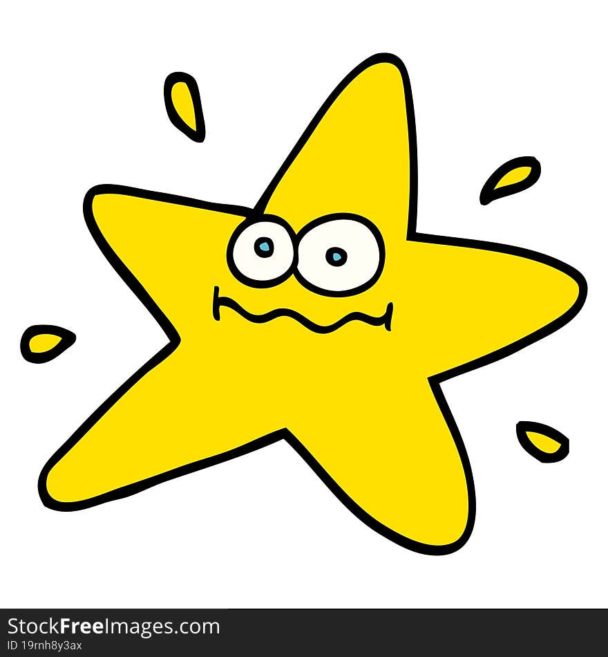 funny hand drawn doodle style cartoon star