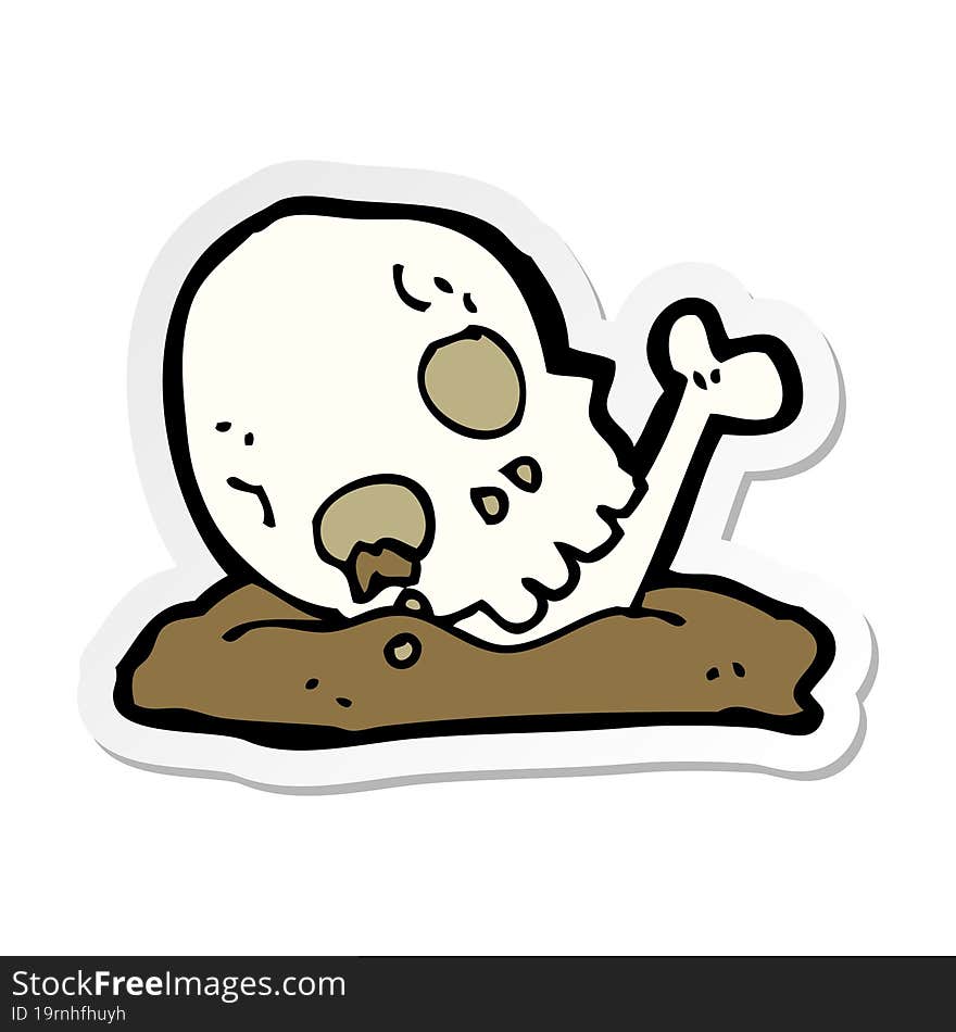 sticker of a cartoon old bones