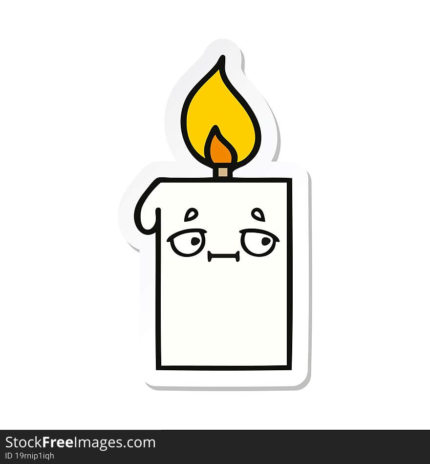 sticker of a cute cartoon lit candle