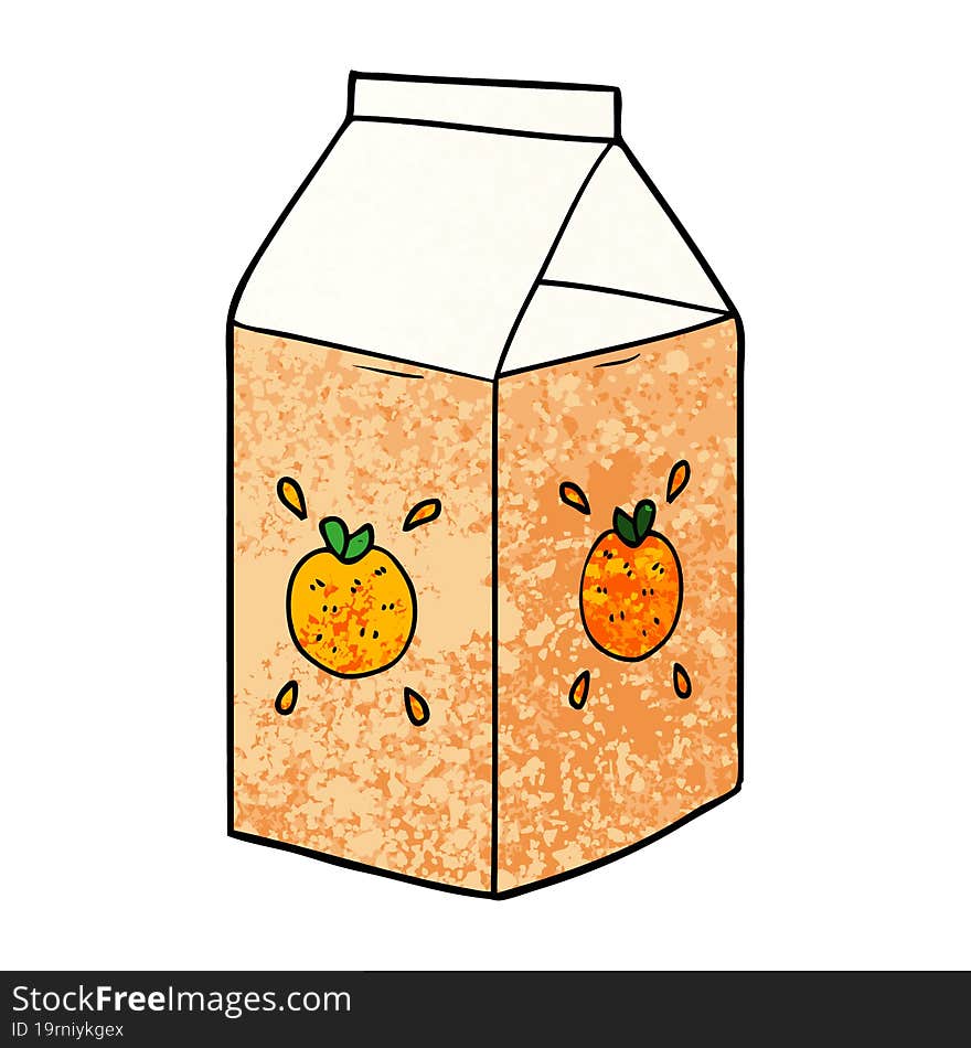 cartoon orange juice carton. cartoon orange juice carton