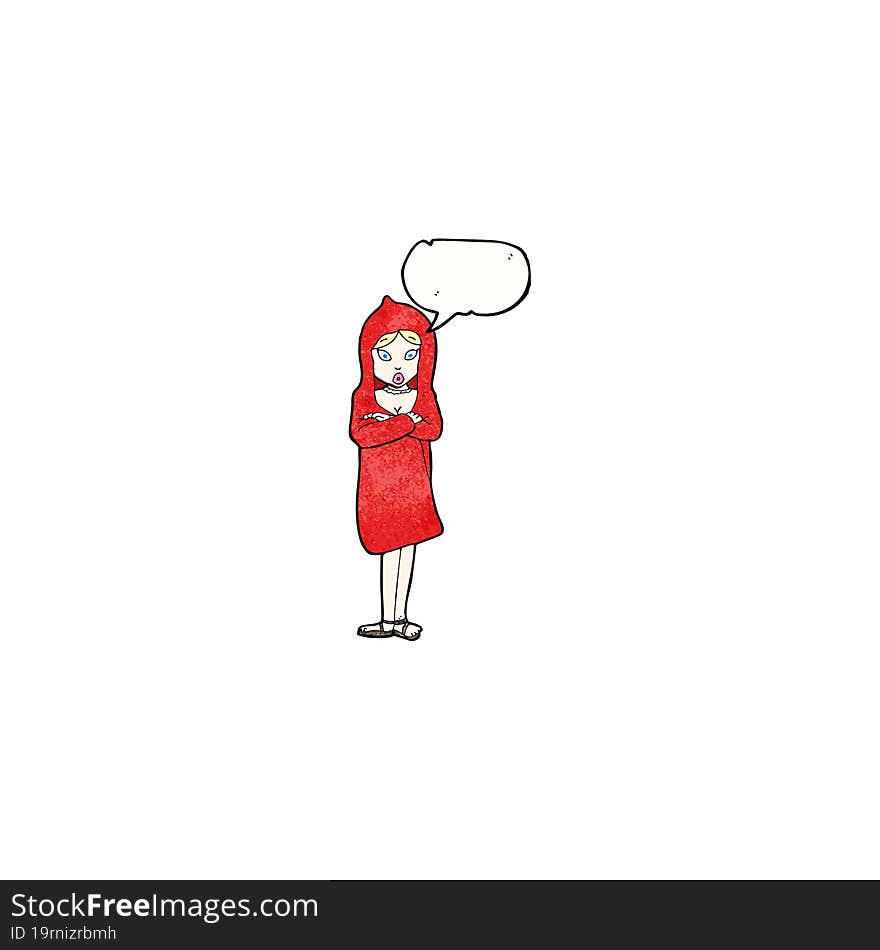 cartoon woman in red coat