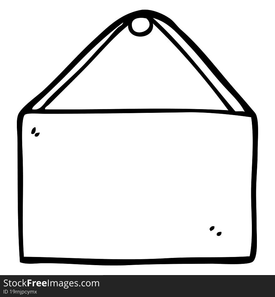 line drawing cartoon blank sign