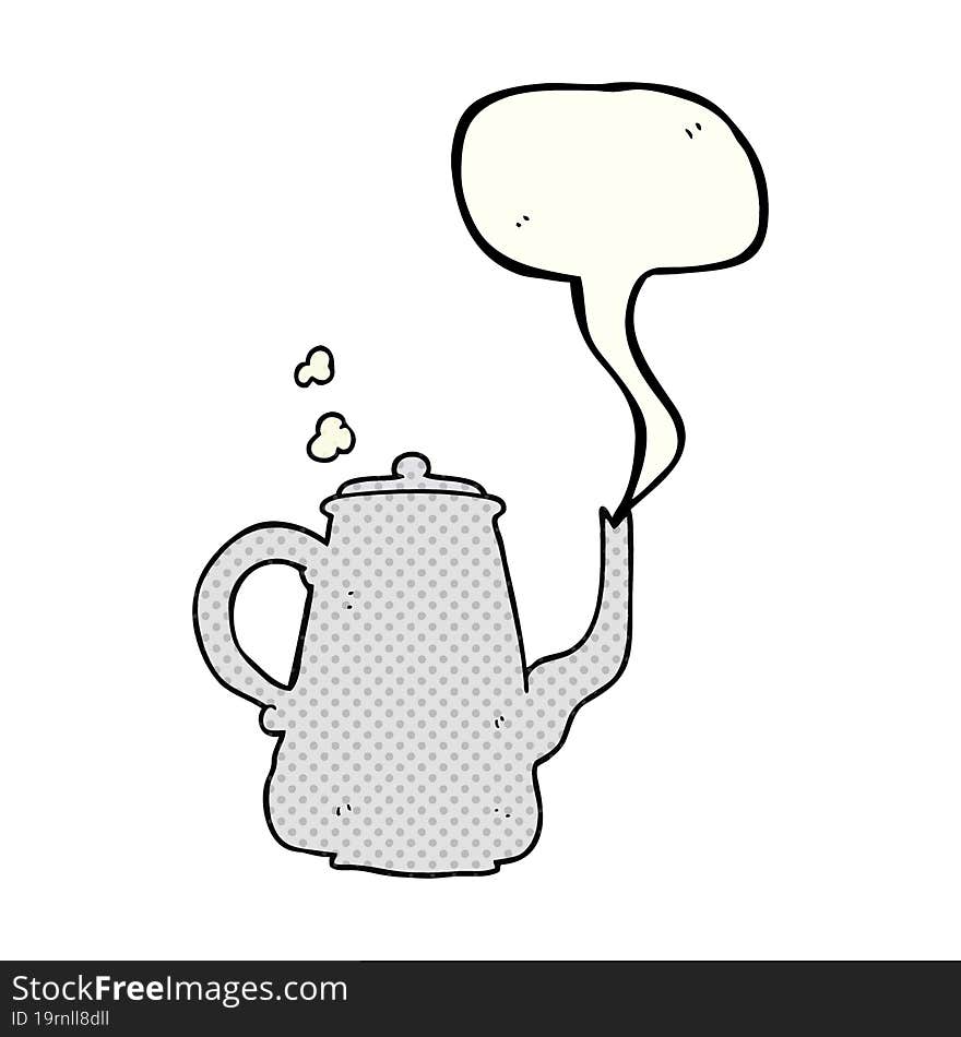 freehand drawn comic book speech bubble cartoon steaming  coffee pot. freehand drawn comic book speech bubble cartoon steaming  coffee pot