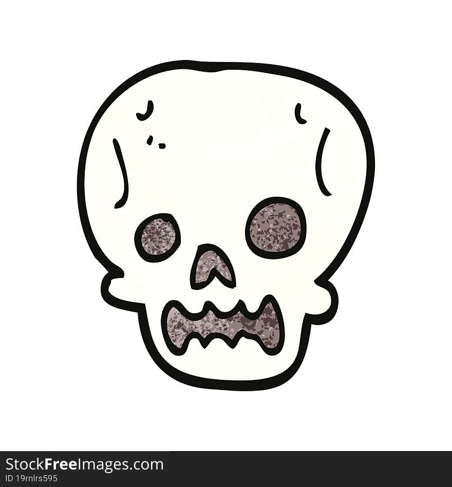 Cartoon Doodle Halloween Skull