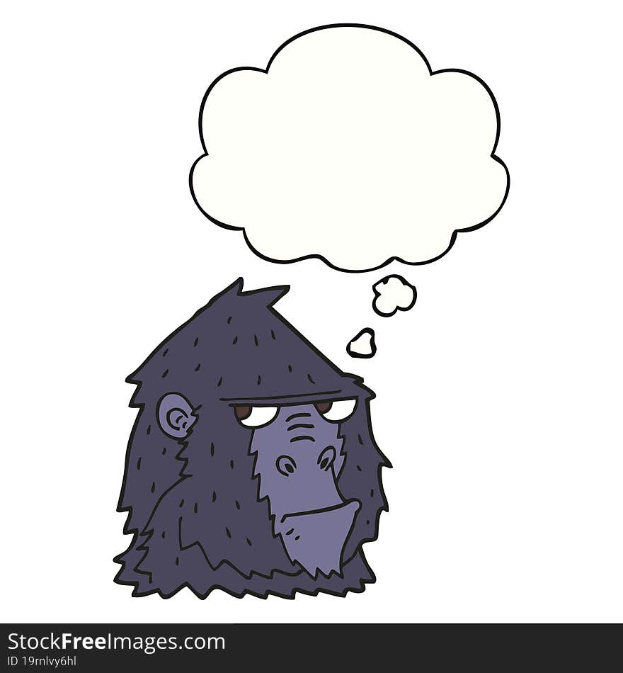 cartoon gorilla and thought bubble