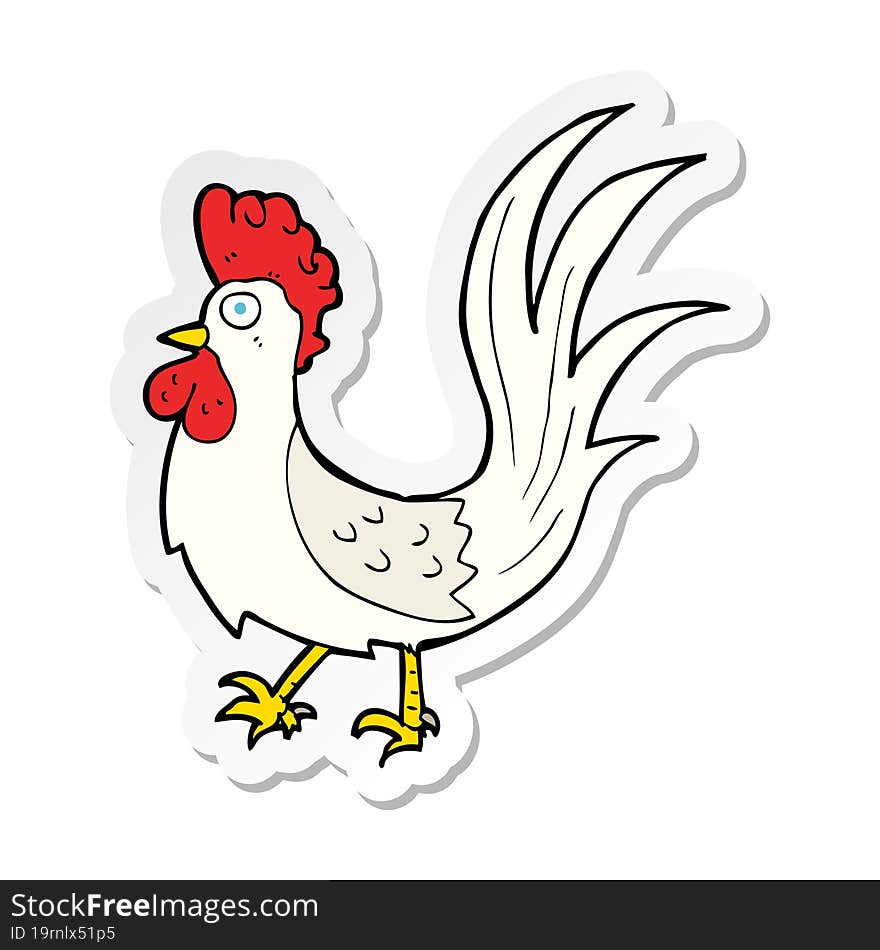 sticker of a cartoon cockerel