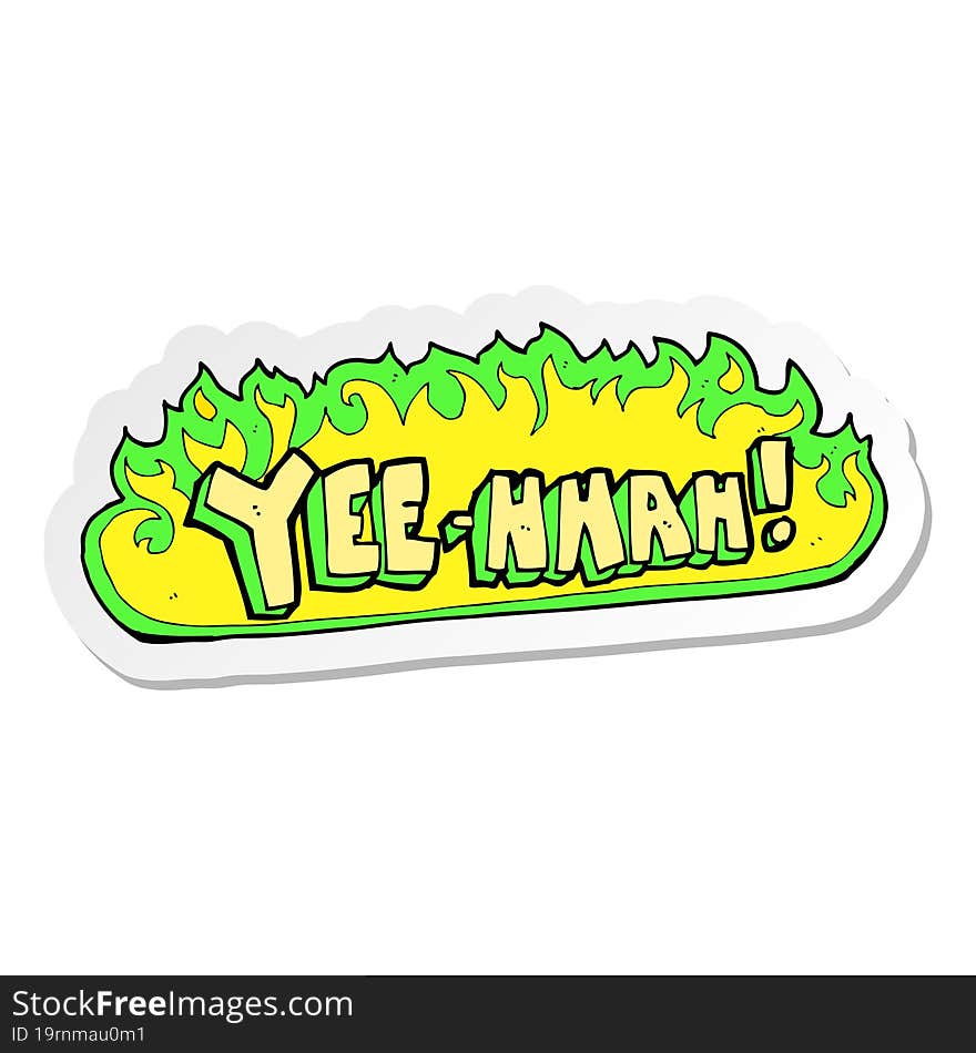 sticker of a yee hah cartoon