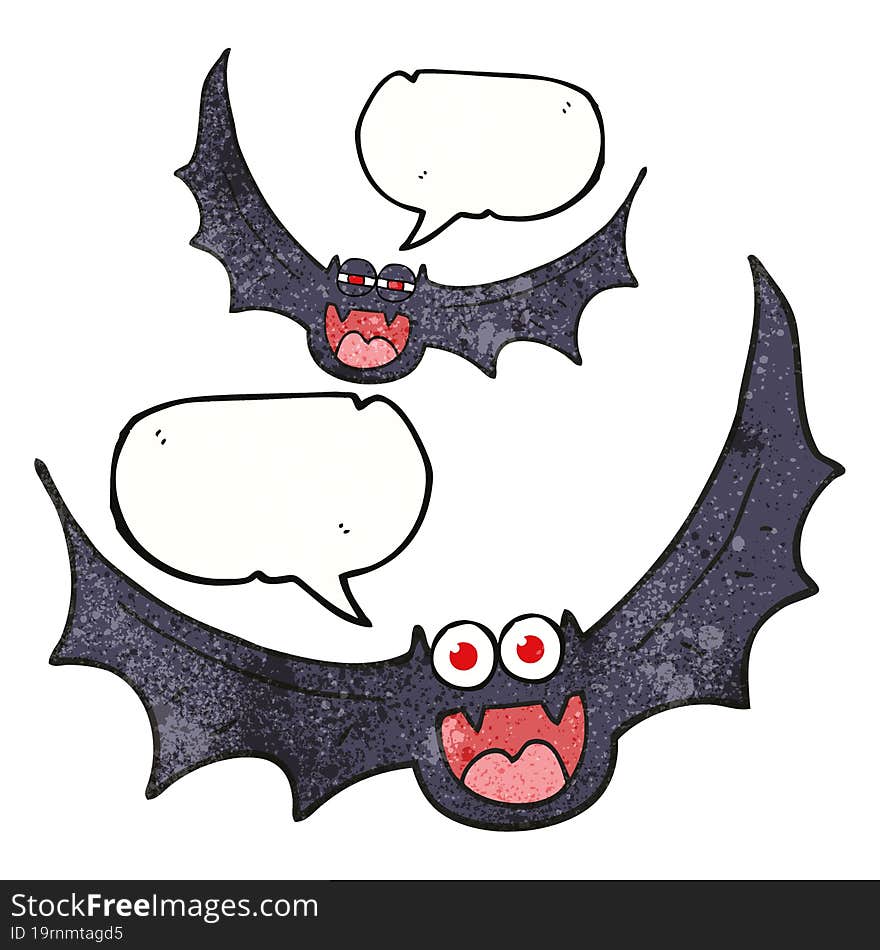 speech bubble textured cartoon halloween bats