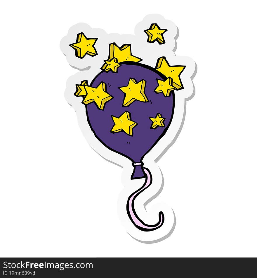 Sticker Of A Cartoon Balloon