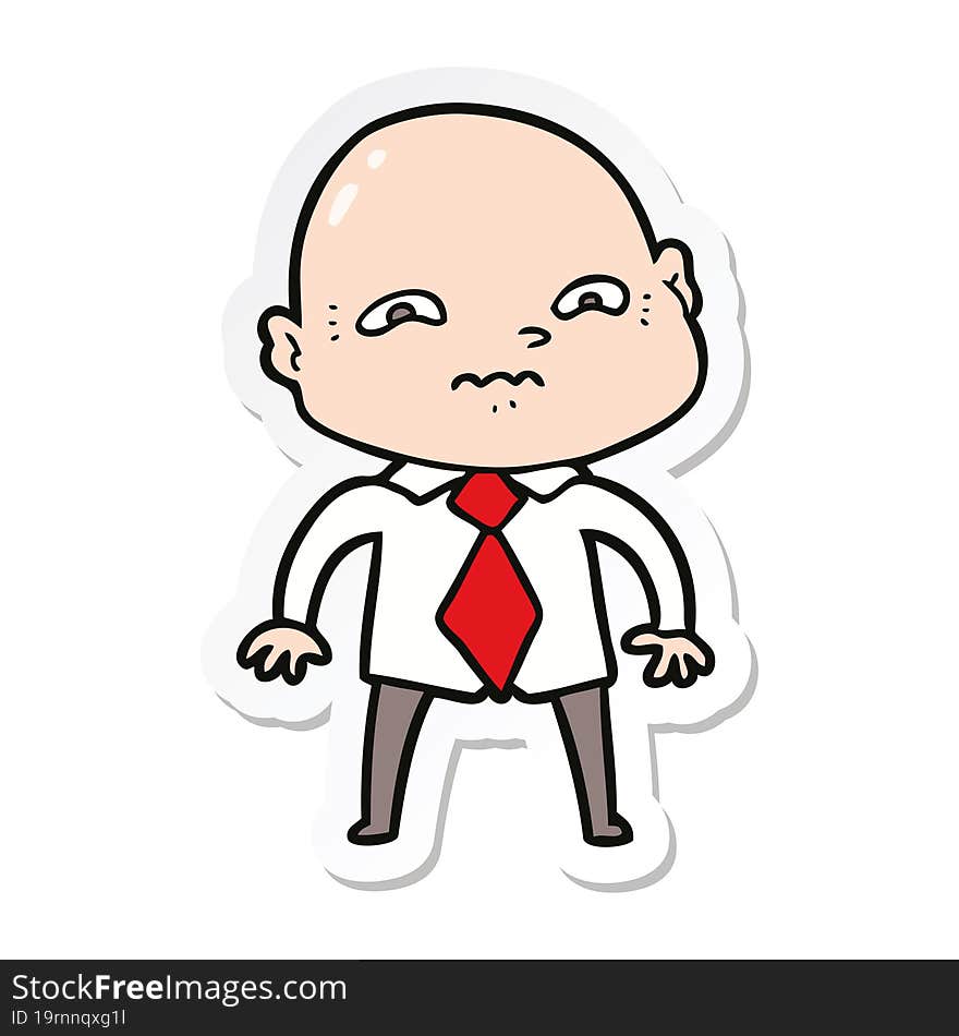 sticker of a cartoon nervous man