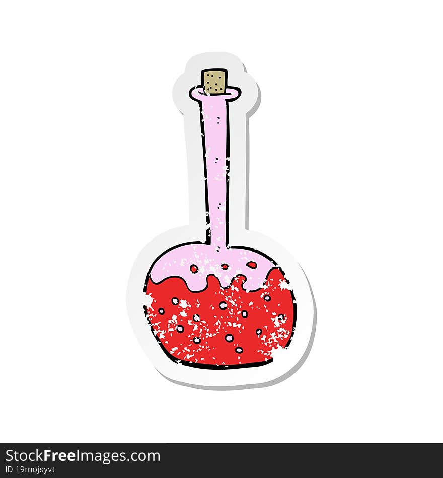 Retro Distressed Sticker Of A Cartoon Chemical Potion