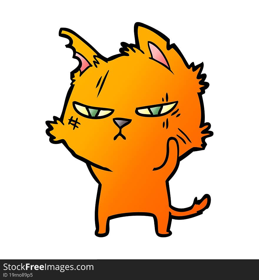 tough cartoon cat. tough cartoon cat