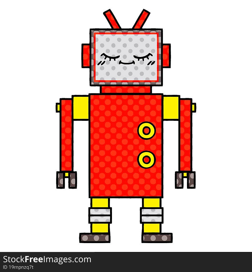 Comic Book Style Cartoon Robot