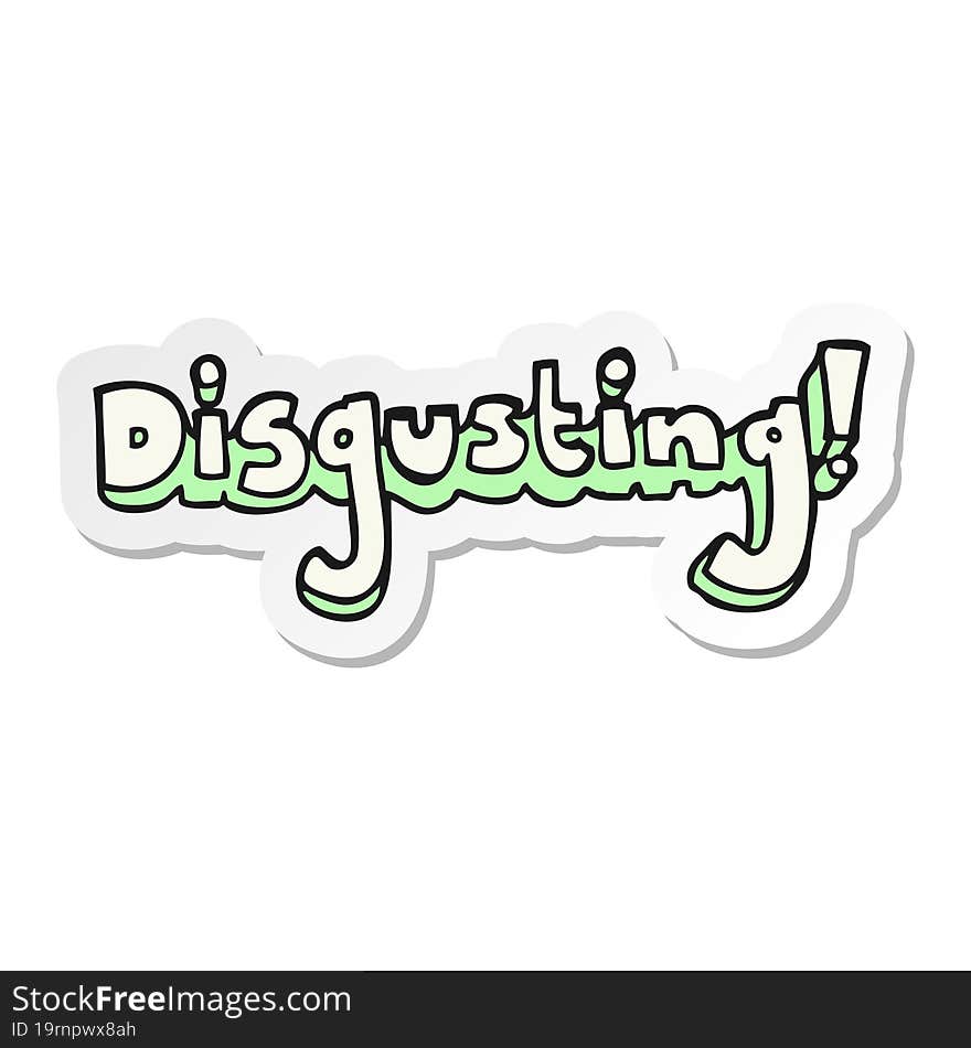 sticker of a disgusting cartoon