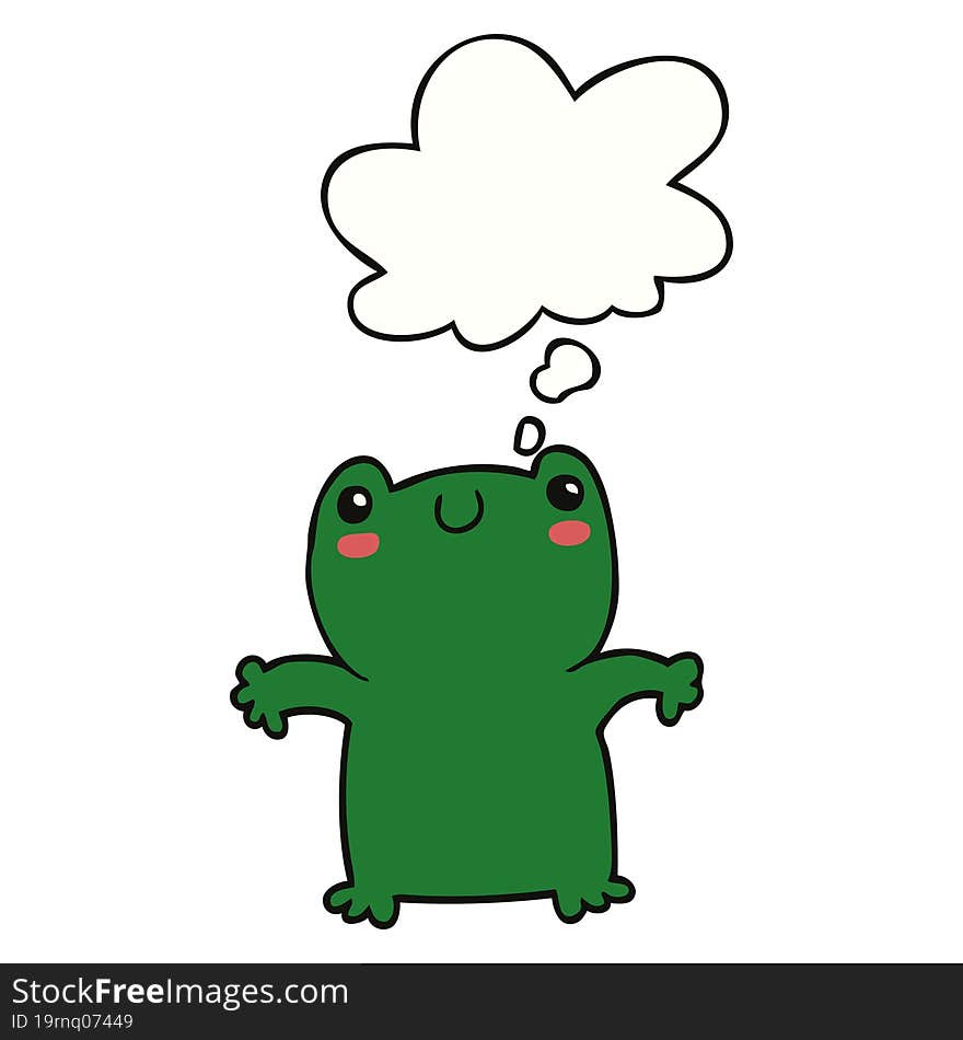 Cartoon Frog And Thought Bubble