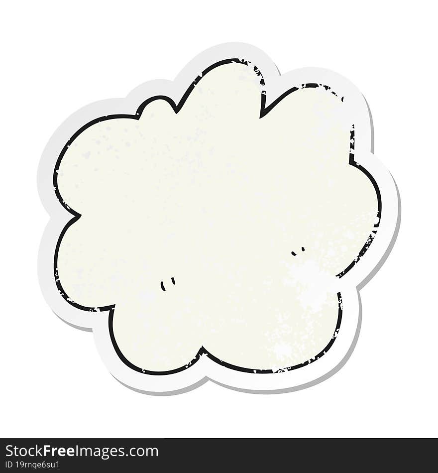 retro distressed sticker of a cartoon decorative cloud element