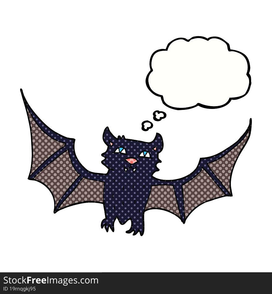 thought bubble cartoon halloween bat