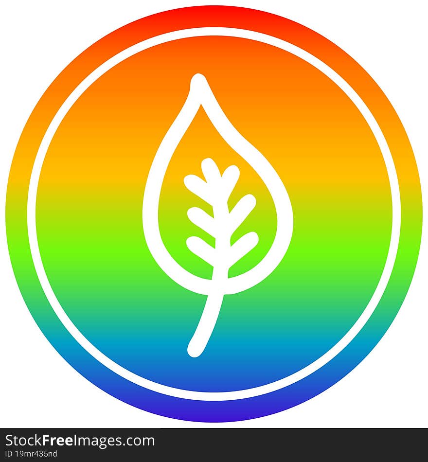 natural leaf circular in rainbow spectrum