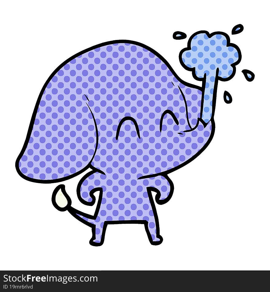 cute cartoon elephant spouting water. cute cartoon elephant spouting water