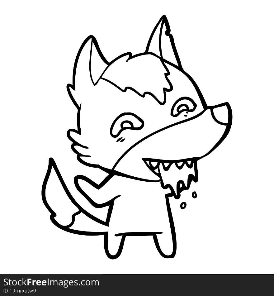 cartoon hungry wolf. cartoon hungry wolf