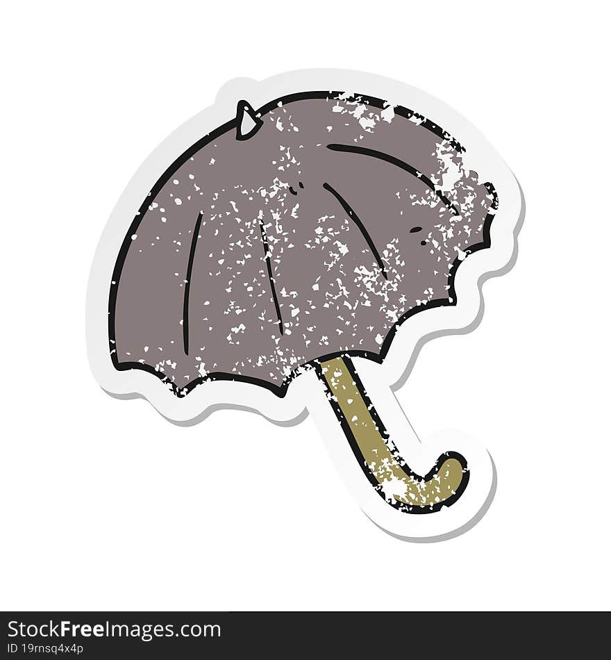 Retro Distressed Sticker Of A Cartoon Umbrella