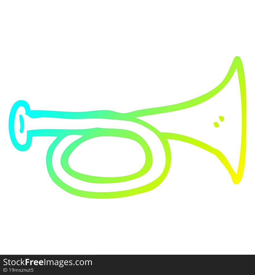 cold gradient line drawing cartoon brass horn