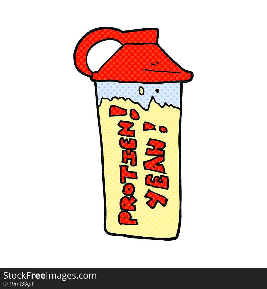 cartoon protein shake