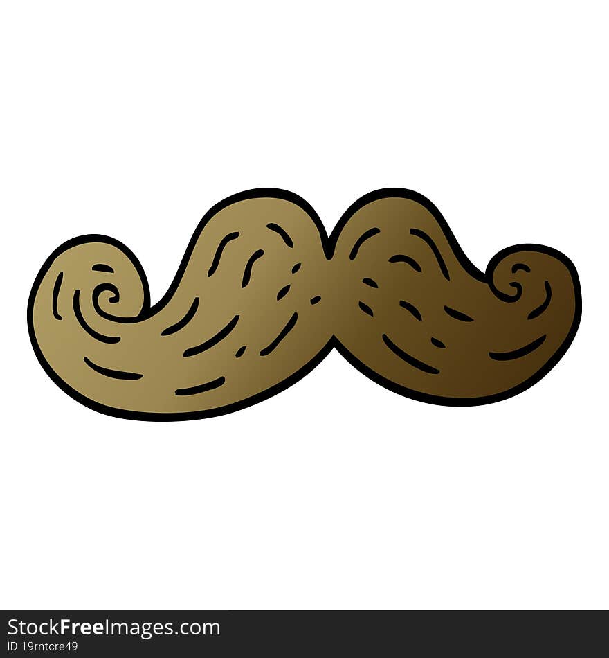 cartoon doodle curly mustache