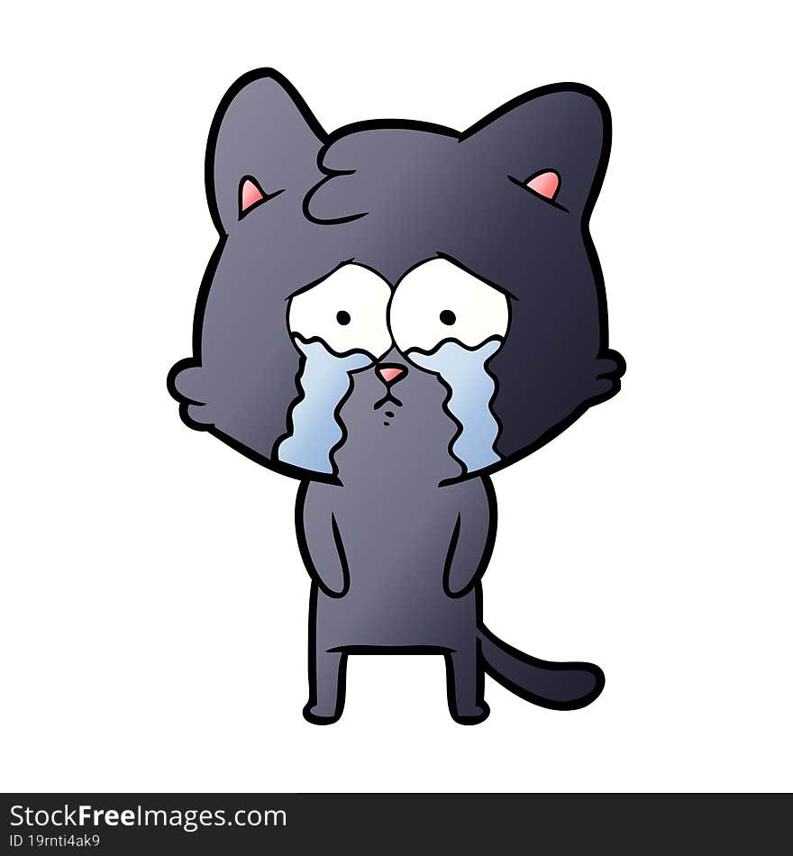 cartoon crying cat. cartoon crying cat