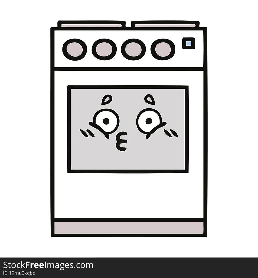 cute cartoon of a kitchen oven. cute cartoon of a kitchen oven