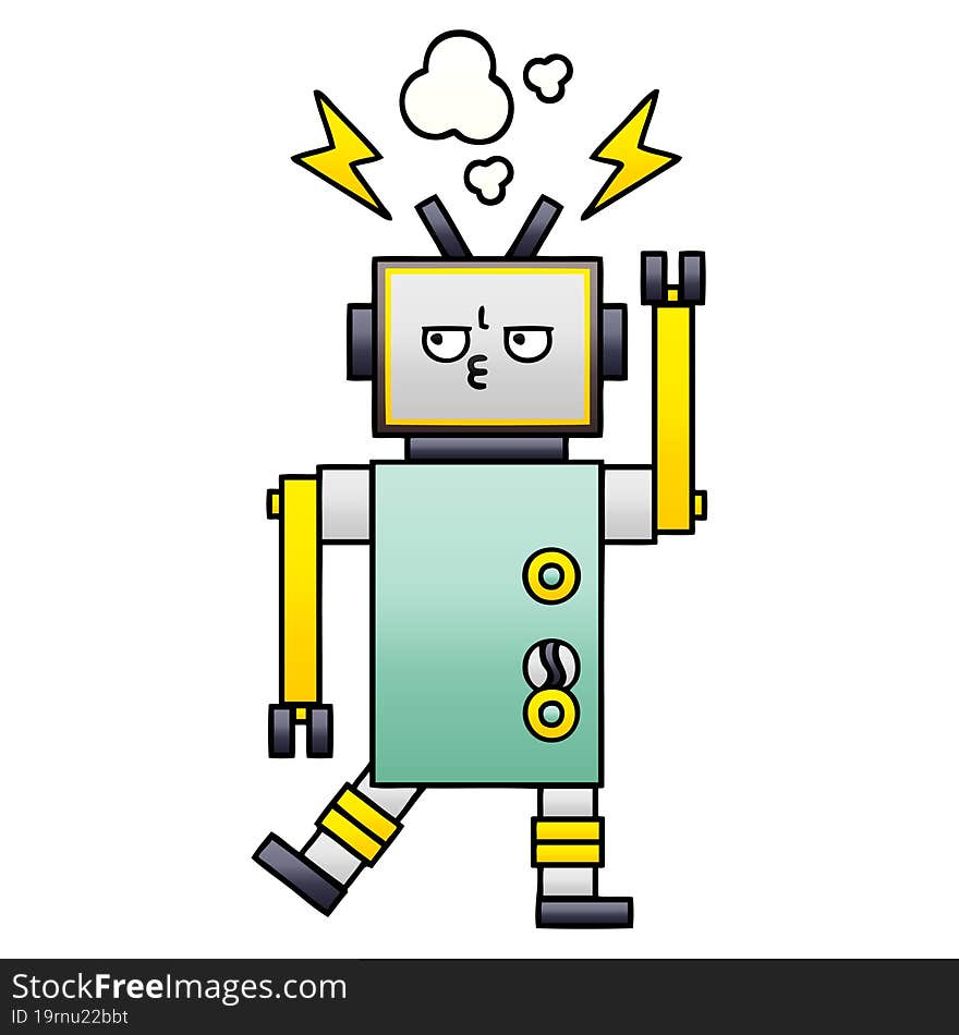 gradient shaded cartoon robot